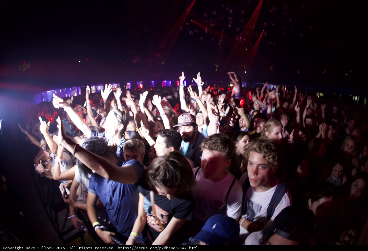 Excited Crowd Hands Up