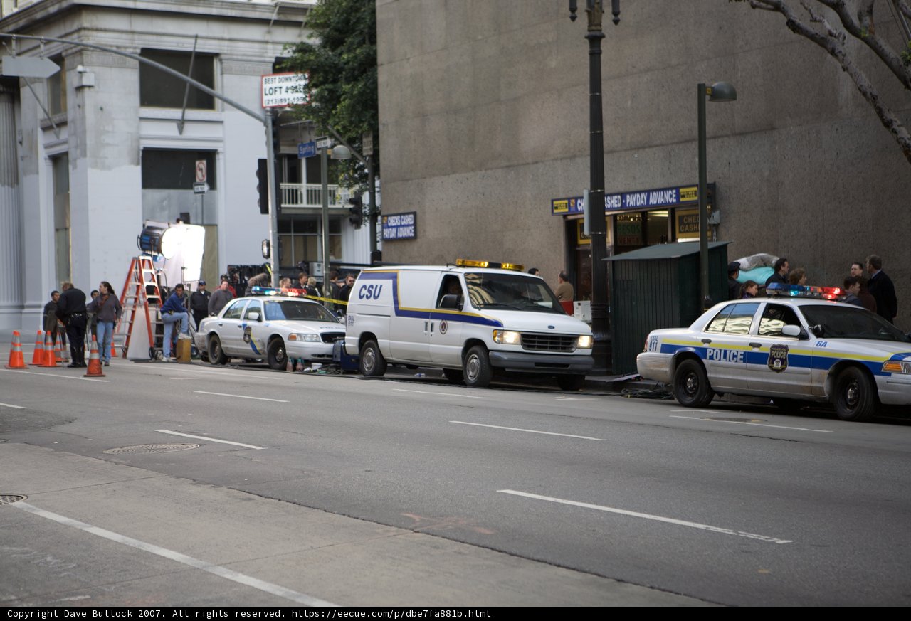 Parked Police Van on the Road