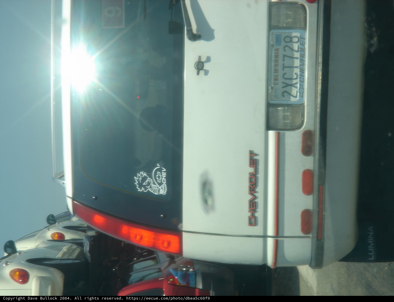 White Truck with Sticker
