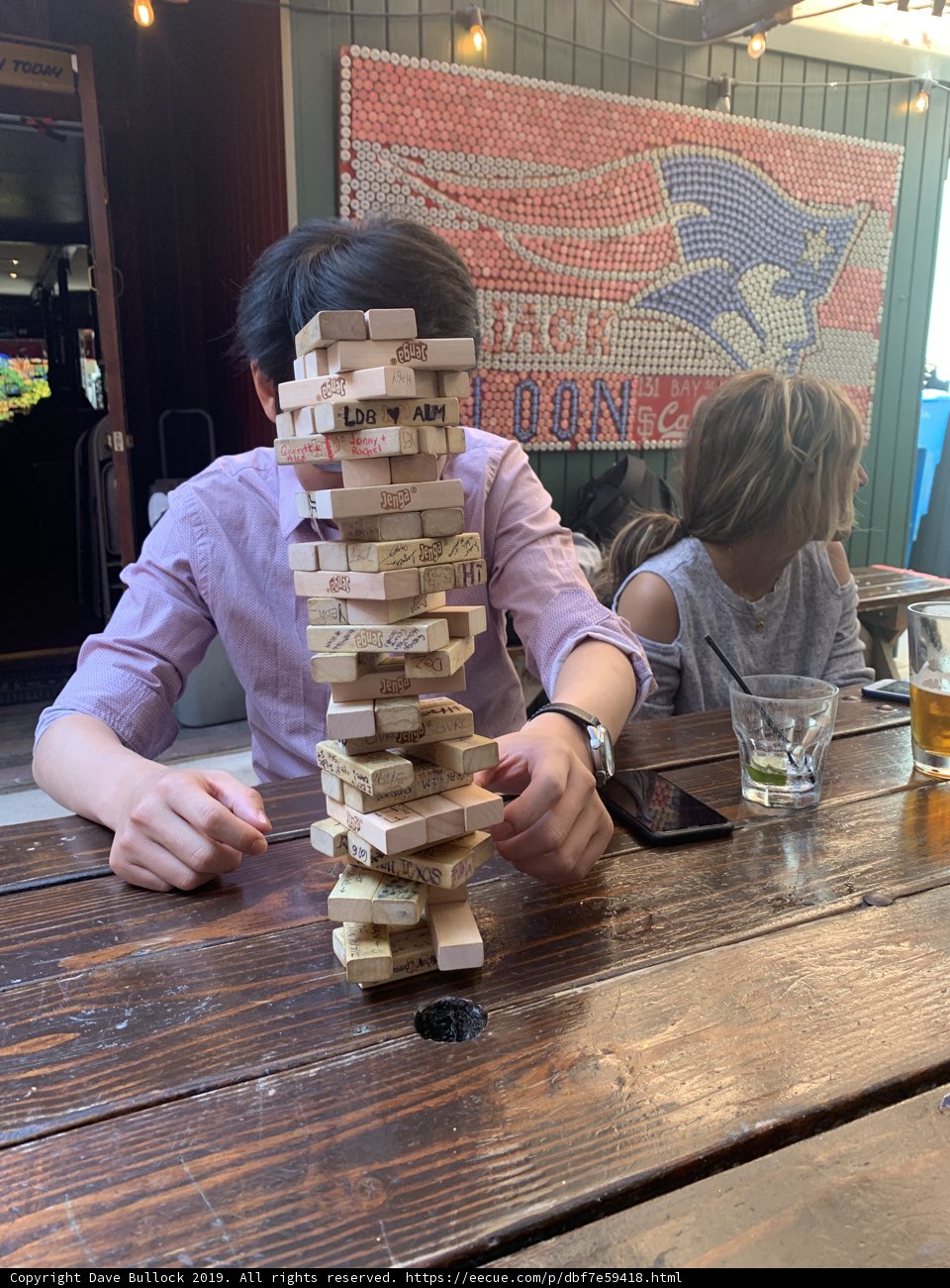 Tower of Wooden Blocks at San Francisco Restaurant