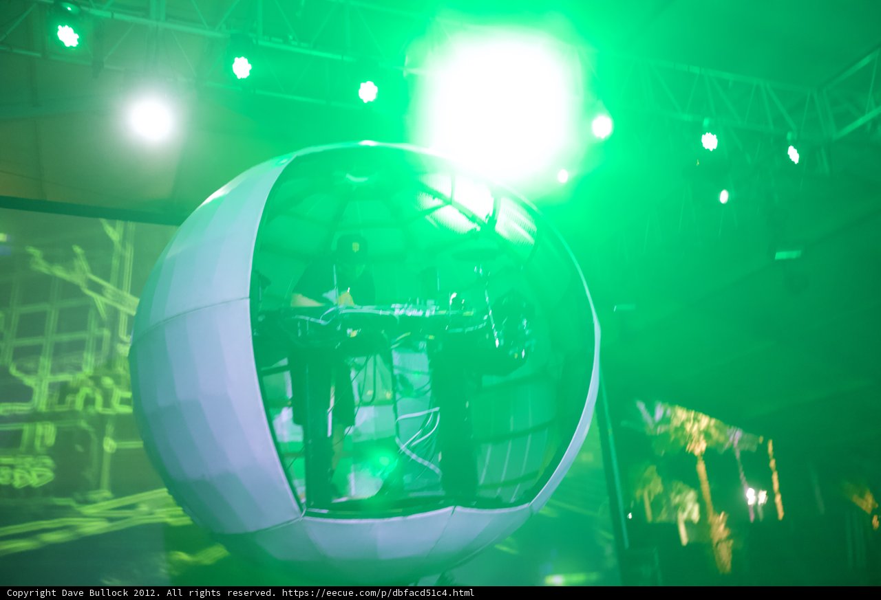 Green Light Illuminates Ball at Coachella Concert