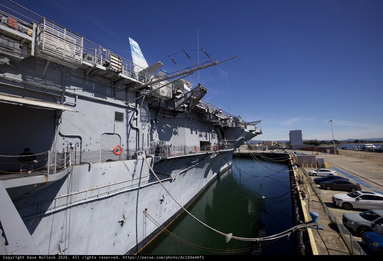 USS Hornet Aircraft Carrier Docked at Port
