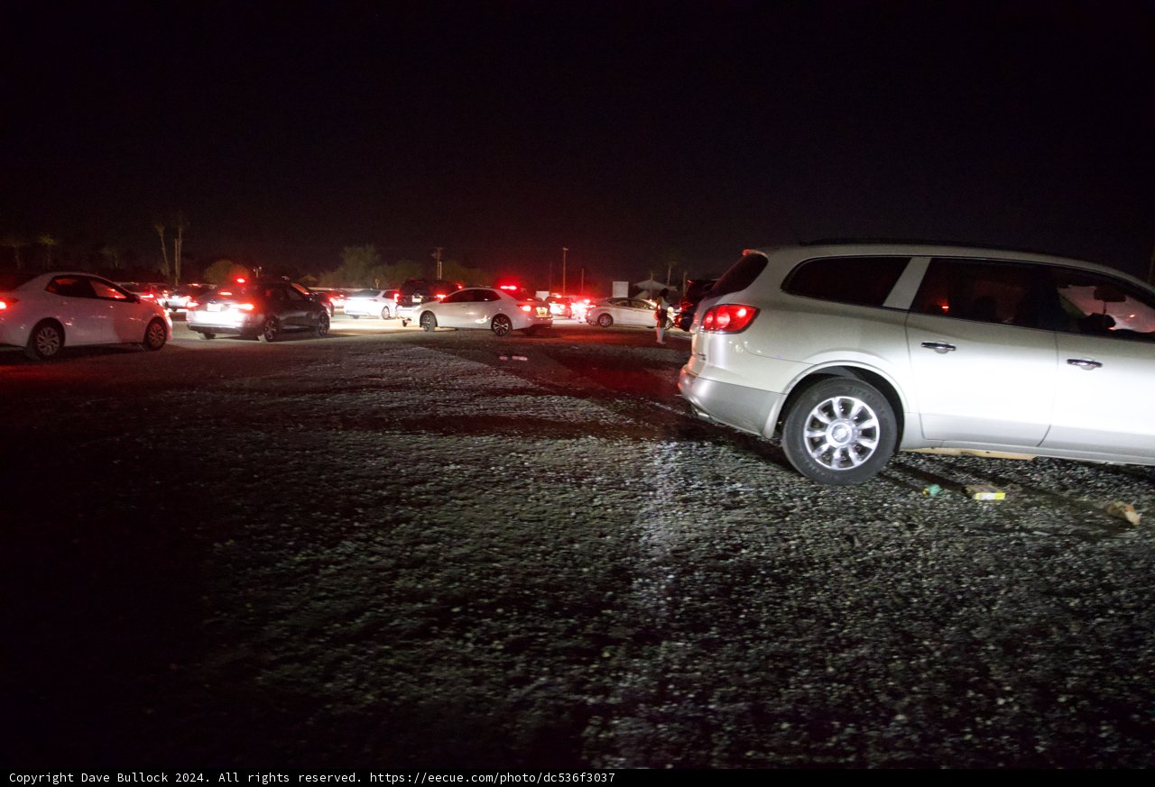 Nighttime Gridlock: Capturing the Coachella Exit Scene