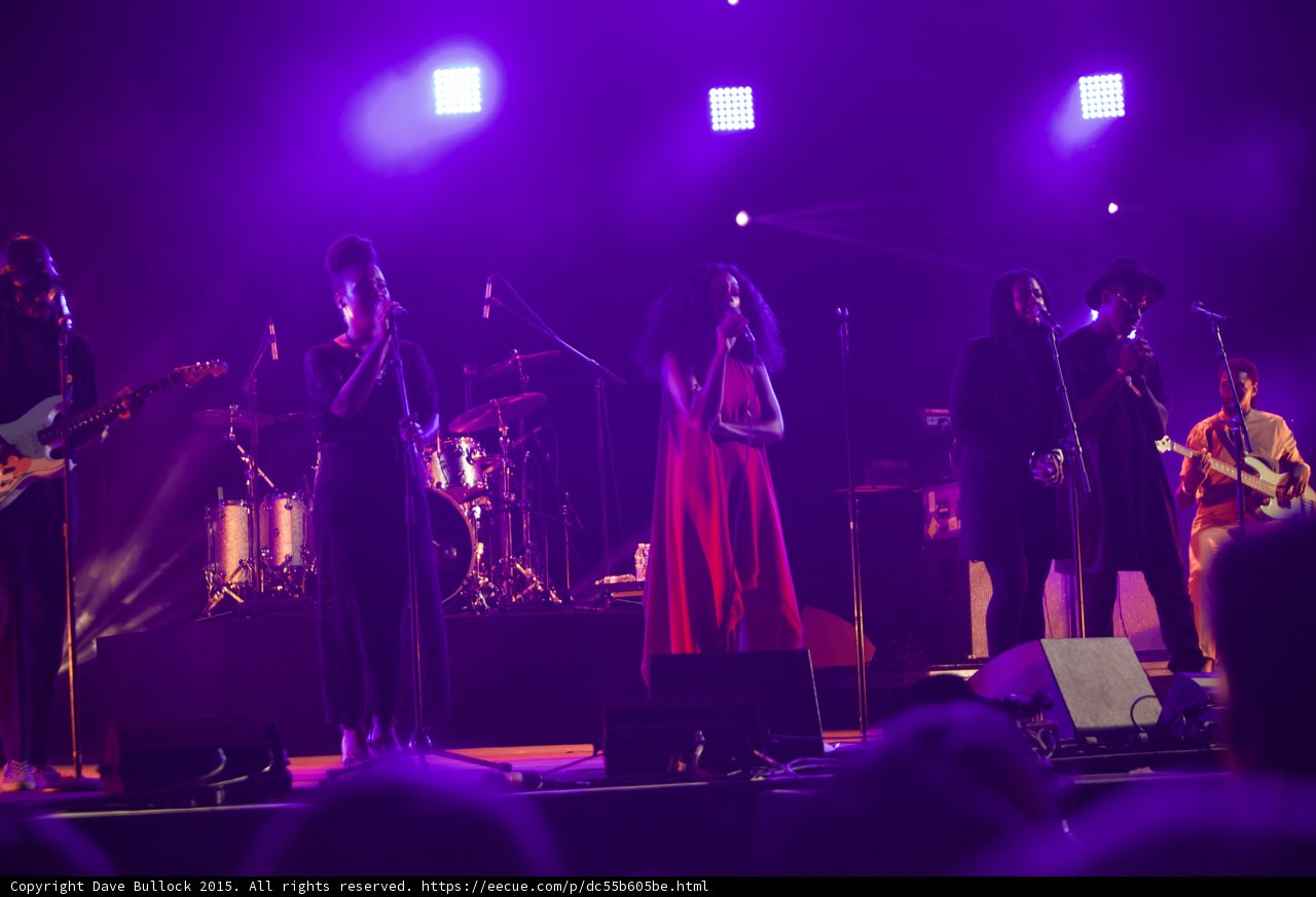 Solange Full Band Wide Stage Shot LED Panels Drum Kit Purple Haze