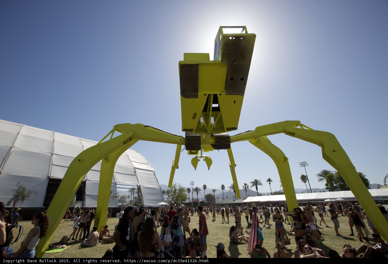 Giant Yellow Spider Takes Over Coachella