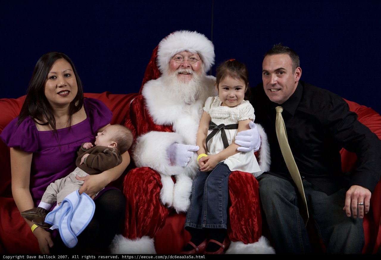 Family Christmas Photo with Santa Claus