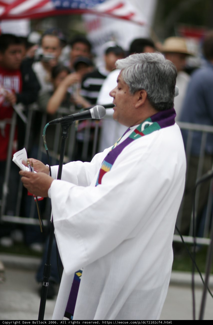 White Robed Man Addresses Student Protest