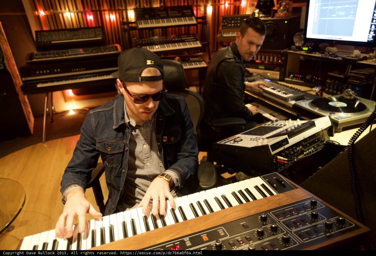 Electronic Duo Mixing It Up in the Studio
