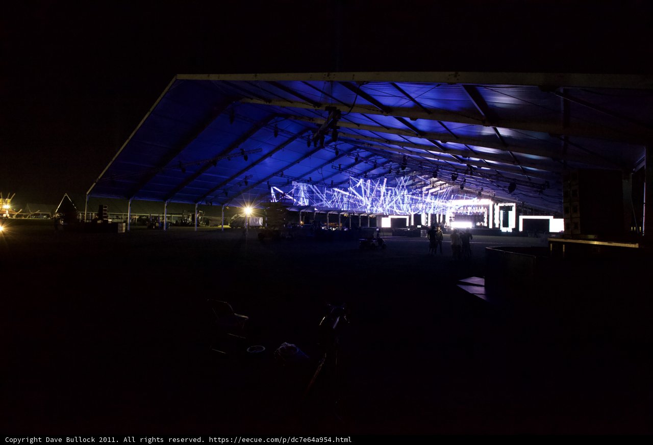 Blue-lit Tent at Coachella