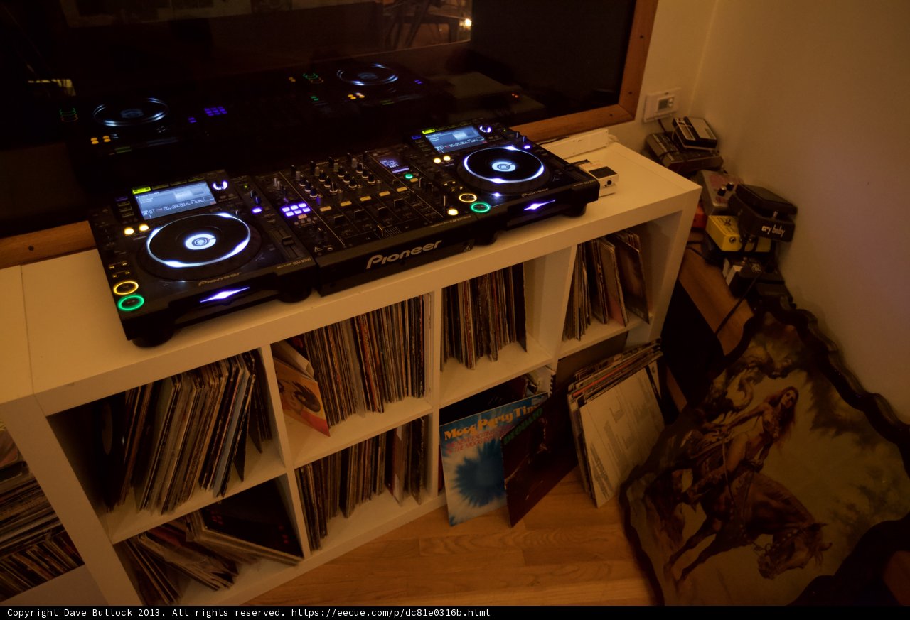 DJ Set-Up on Bookshelf
