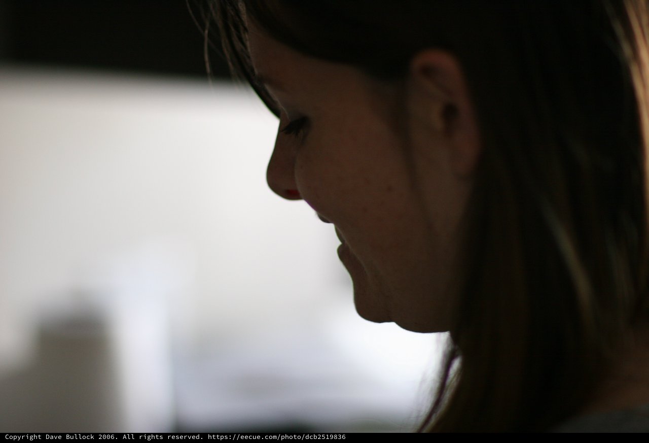 Silhouetted Profile of a Woman in Dramatic Light