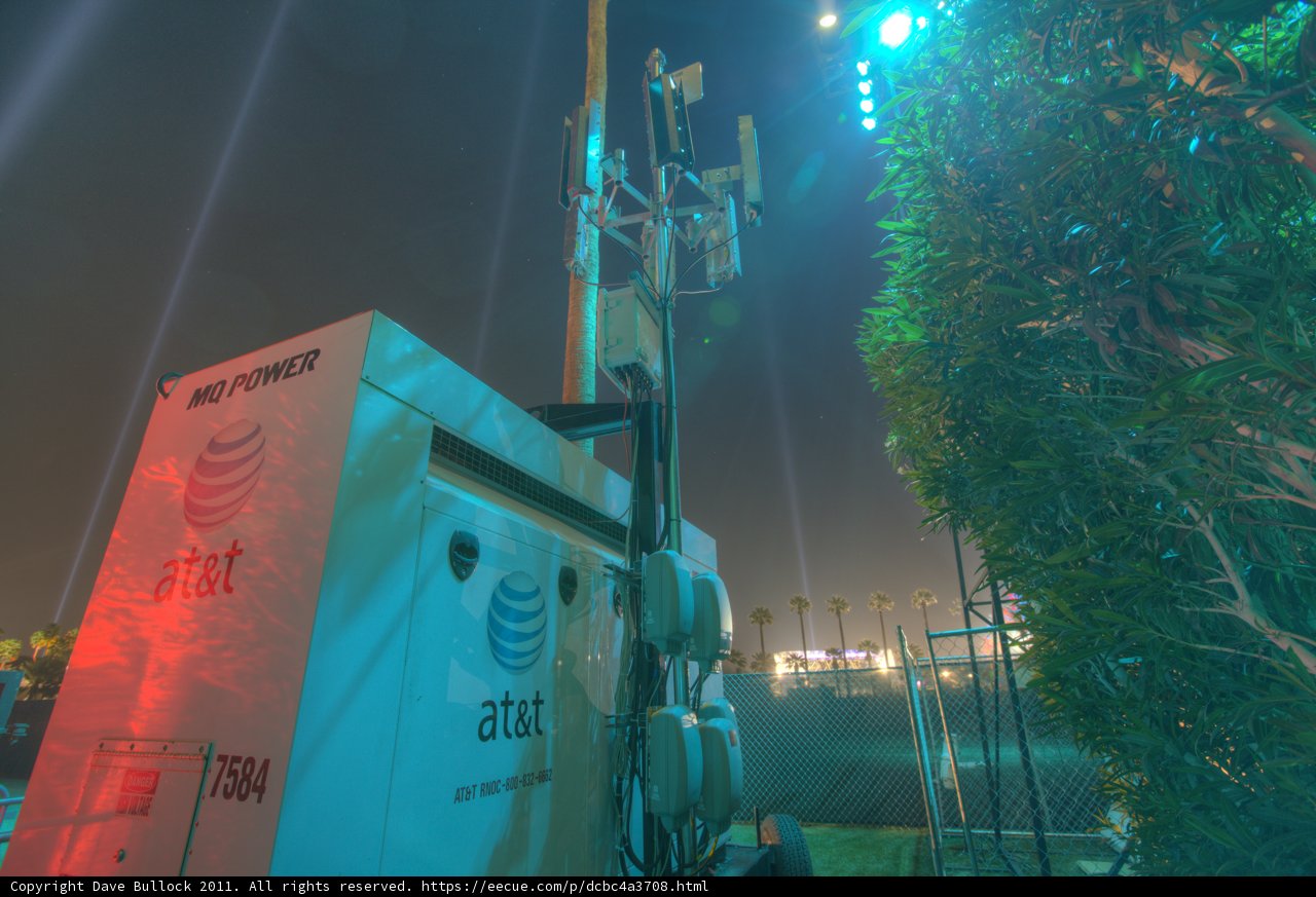 Cell Phone Tower Lights Illuminate the Night Sky