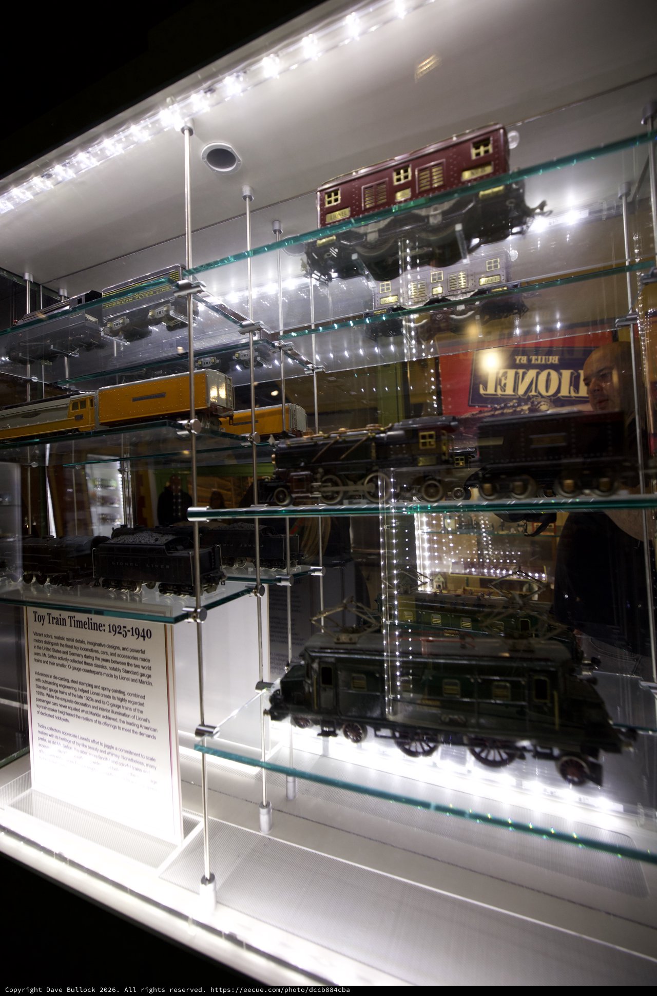 Vintage Toy Train Collection Display in Museum