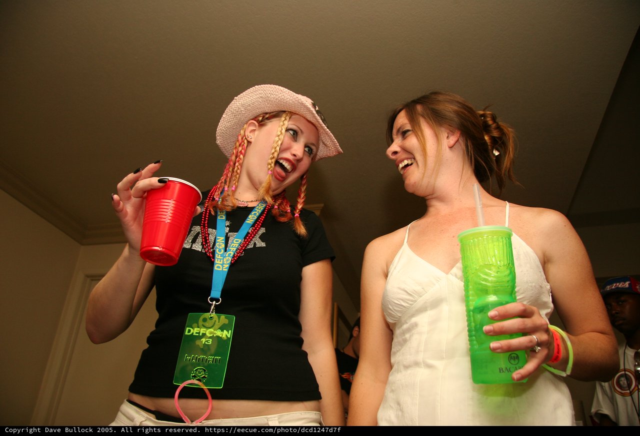 Two Women Celebrating at DEF CON 13 Party