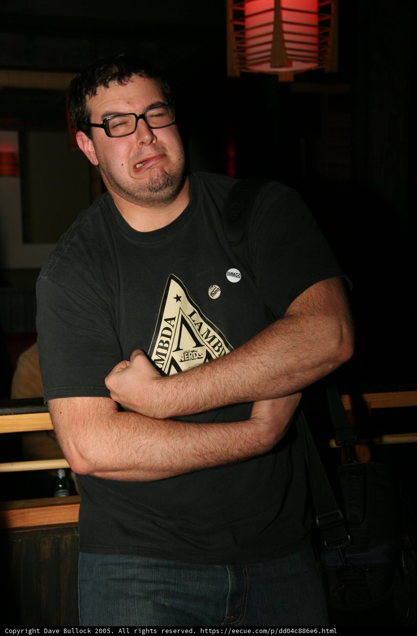 Dave B sporting his signature glasses and T-shirt
