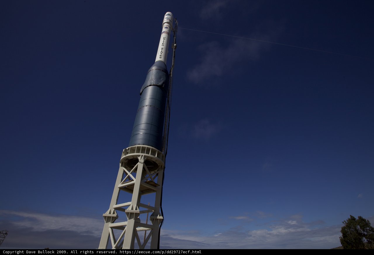 Towering Rocket in the Clear Blue Sky