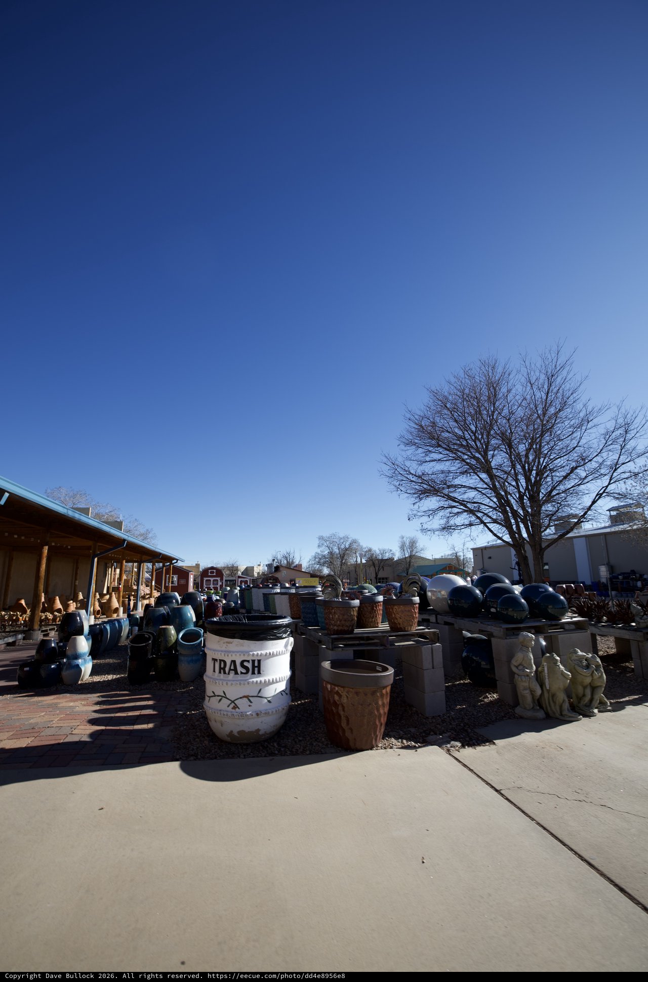 Garden Center Display with Ceramic Pottery and Planters