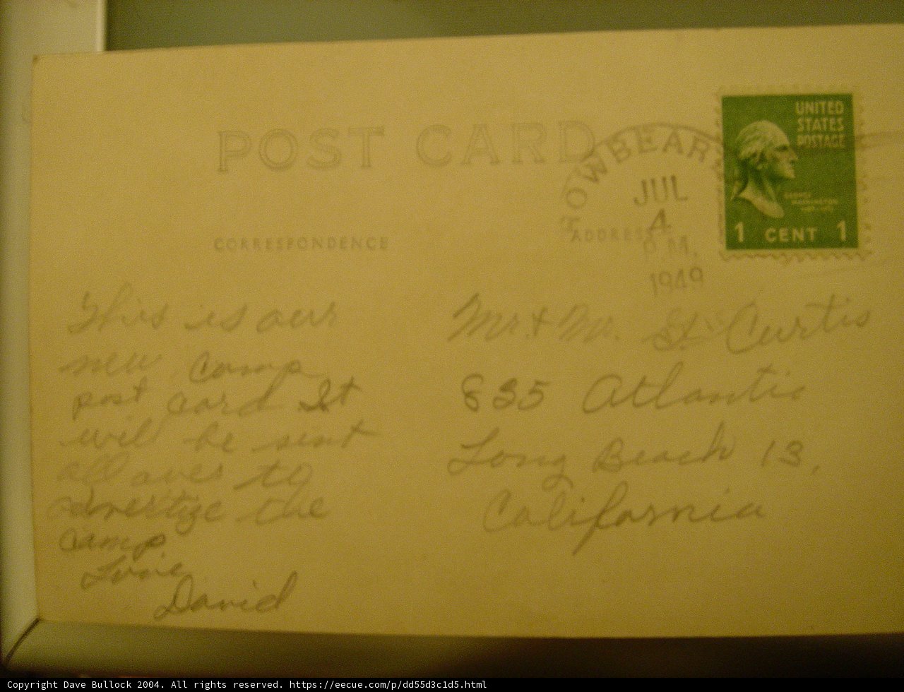 Vintage Postcard From 2004