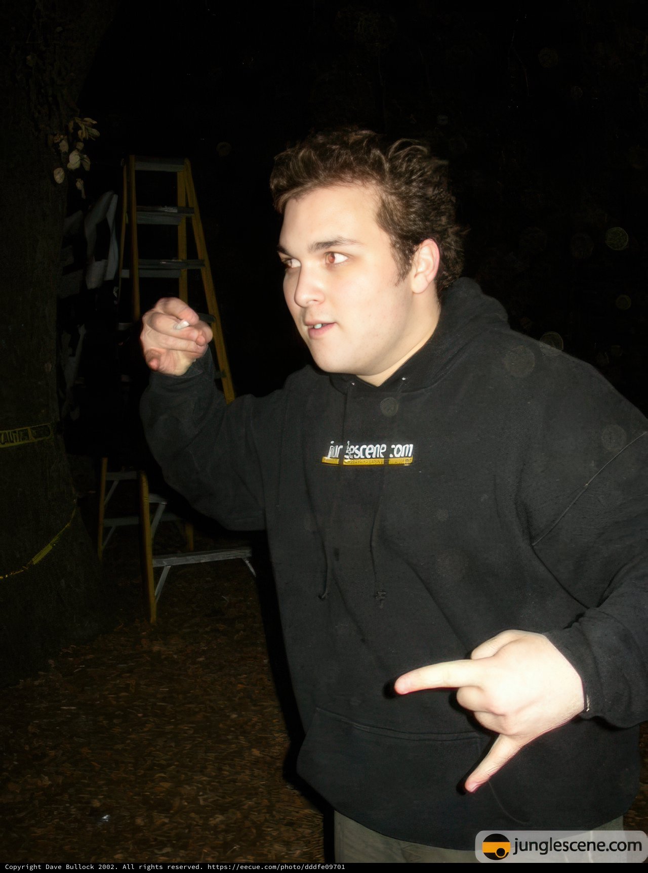 Nighttime Mood in a Black Sweatshirt