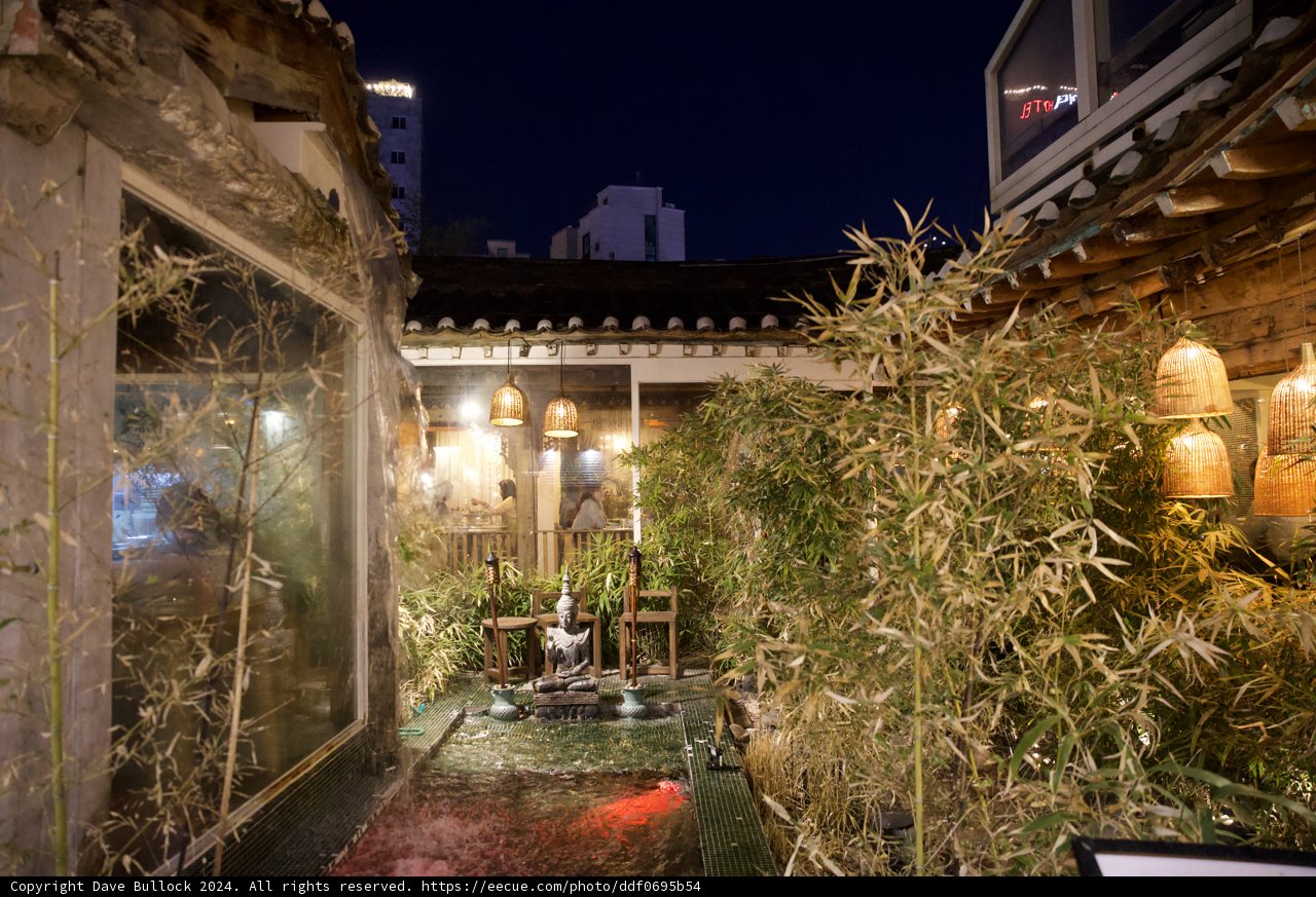 Illuminated Haven: Korean Courtyard by Night
