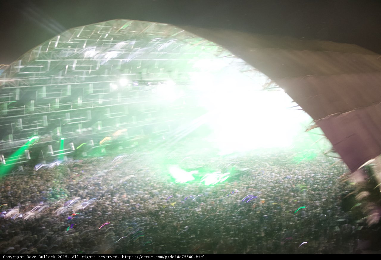 Green Lights Illuminate the Massive Crowd at Coachella