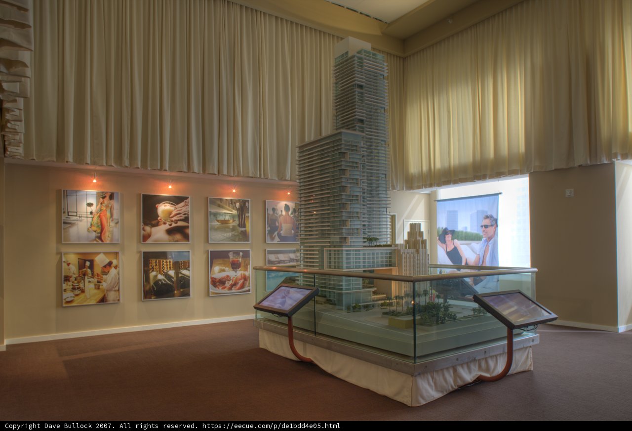 Miniature Model of a Building on Display in a Room