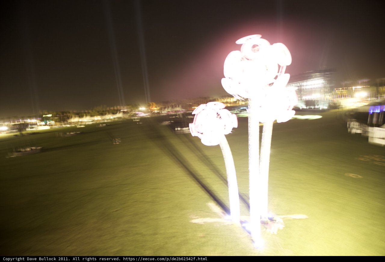 Lighted Sculpture Shining Bright in Field at Coachella 2011
