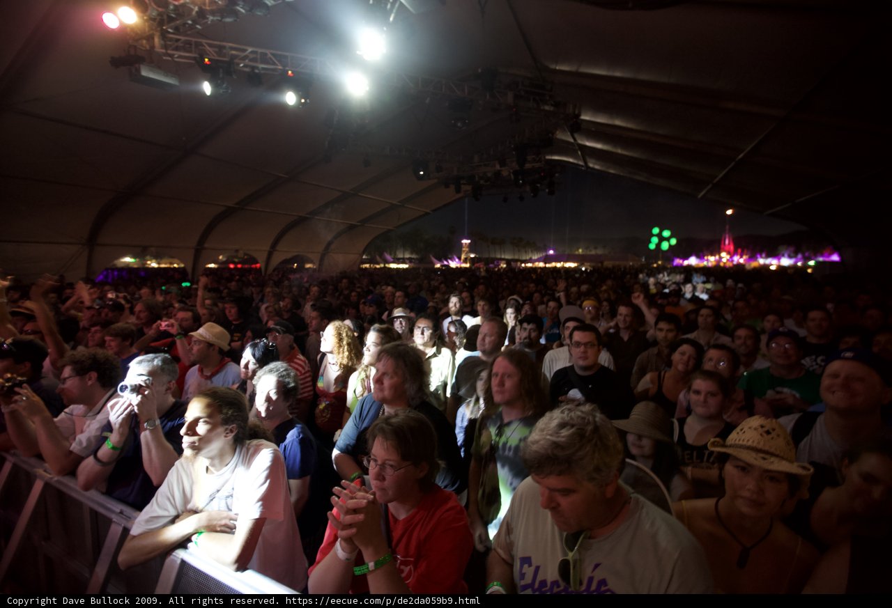 Coachella Concertgoers Enjoying the Tent Atmosphere
