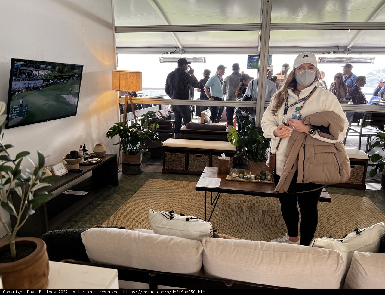 Sophie Schütt Watching Television at Pebble Beach Golf Links