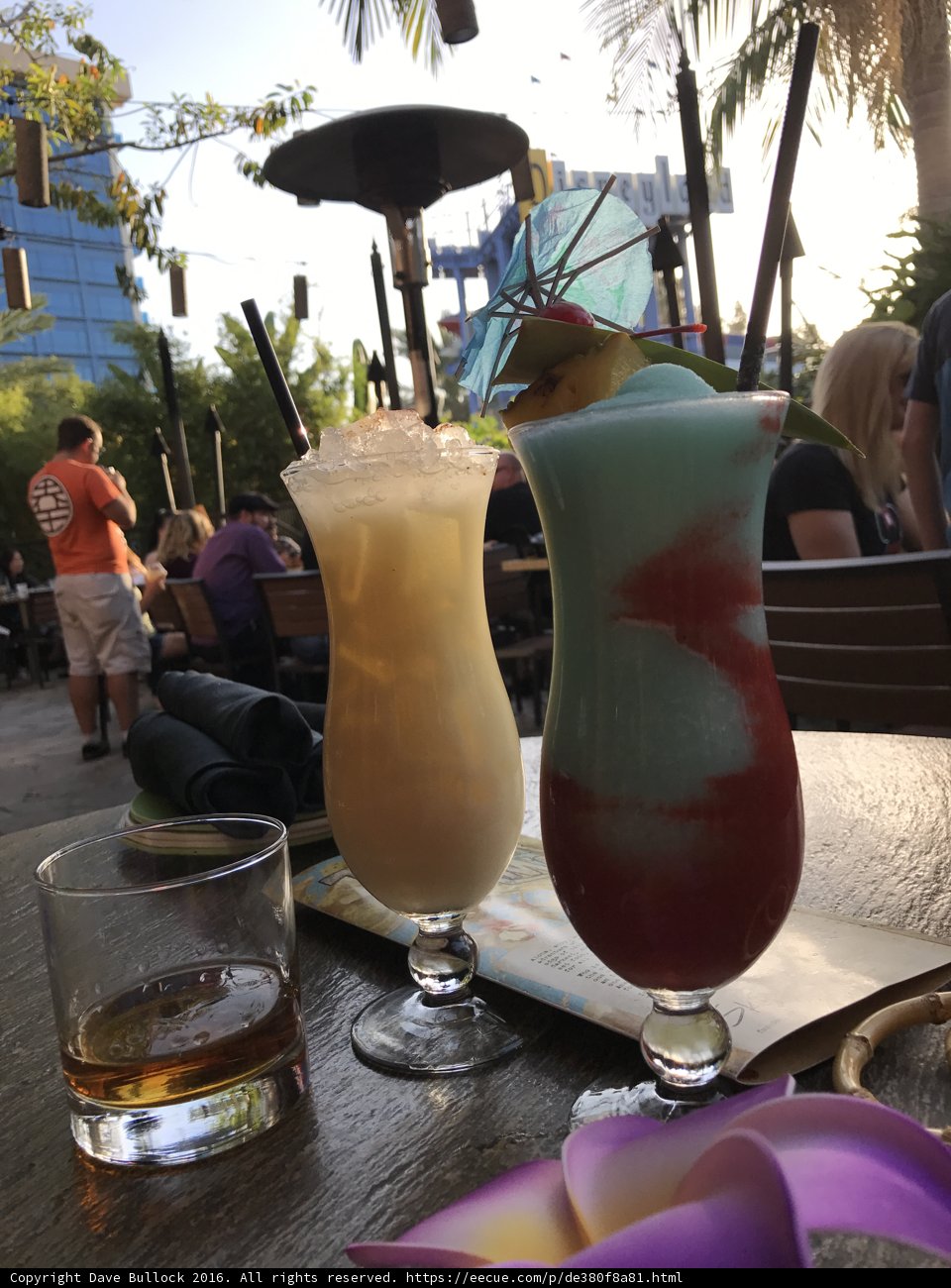 Refreshing beverages in a tropical paradise