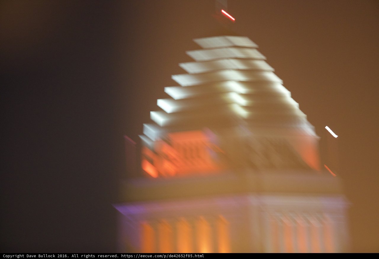 Blurry Nighttime Clock Tower