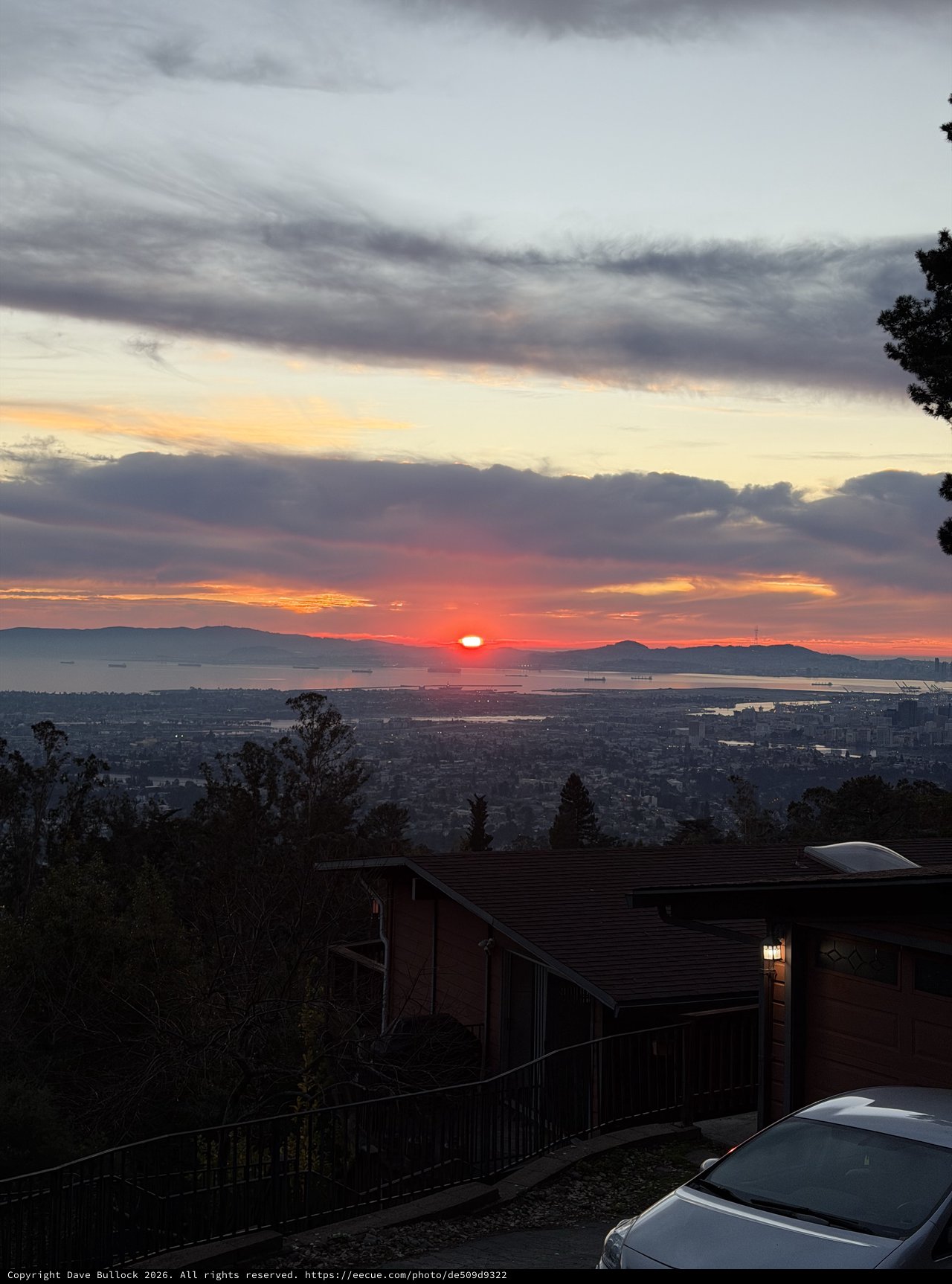 Sunset Over San Francisco Bay from Oakland Hills