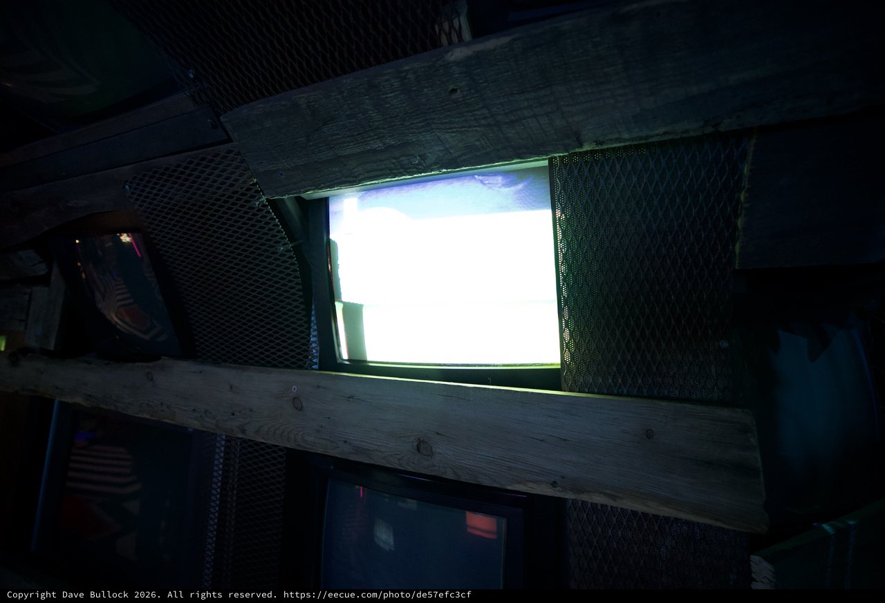 Illuminated Display in Dark Industrial Space