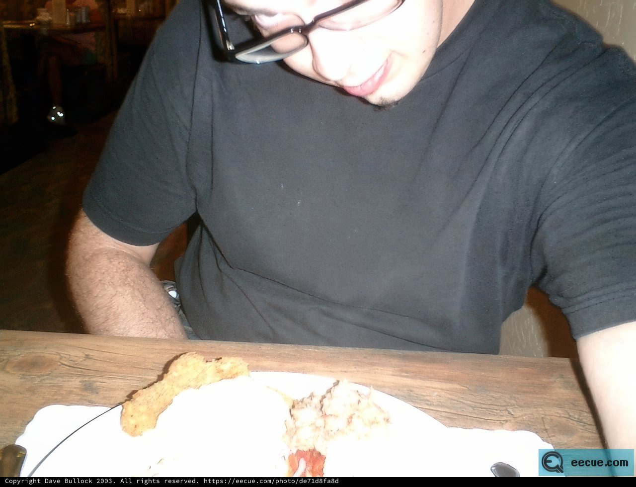 A Man Enjoying His Meal