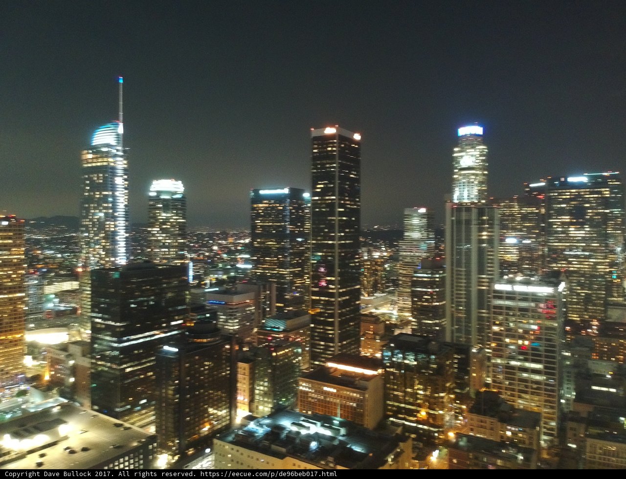 Night View of Dazzling Los Angeles Skyline