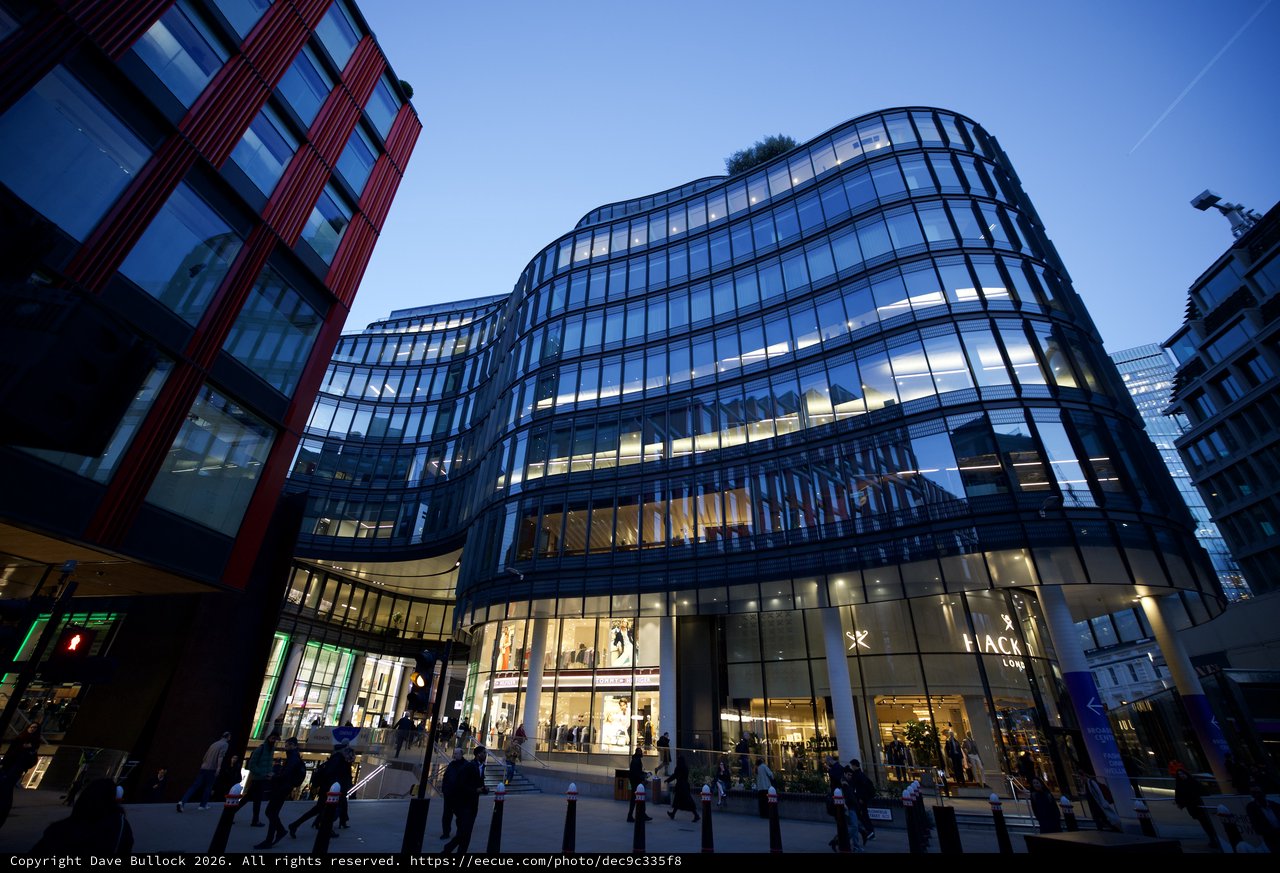 Modern Glass Architecture at Dusk in London