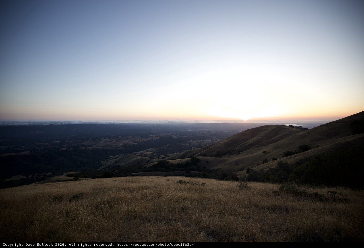 Golden Hills at Dusk from Mount Diablo Summit