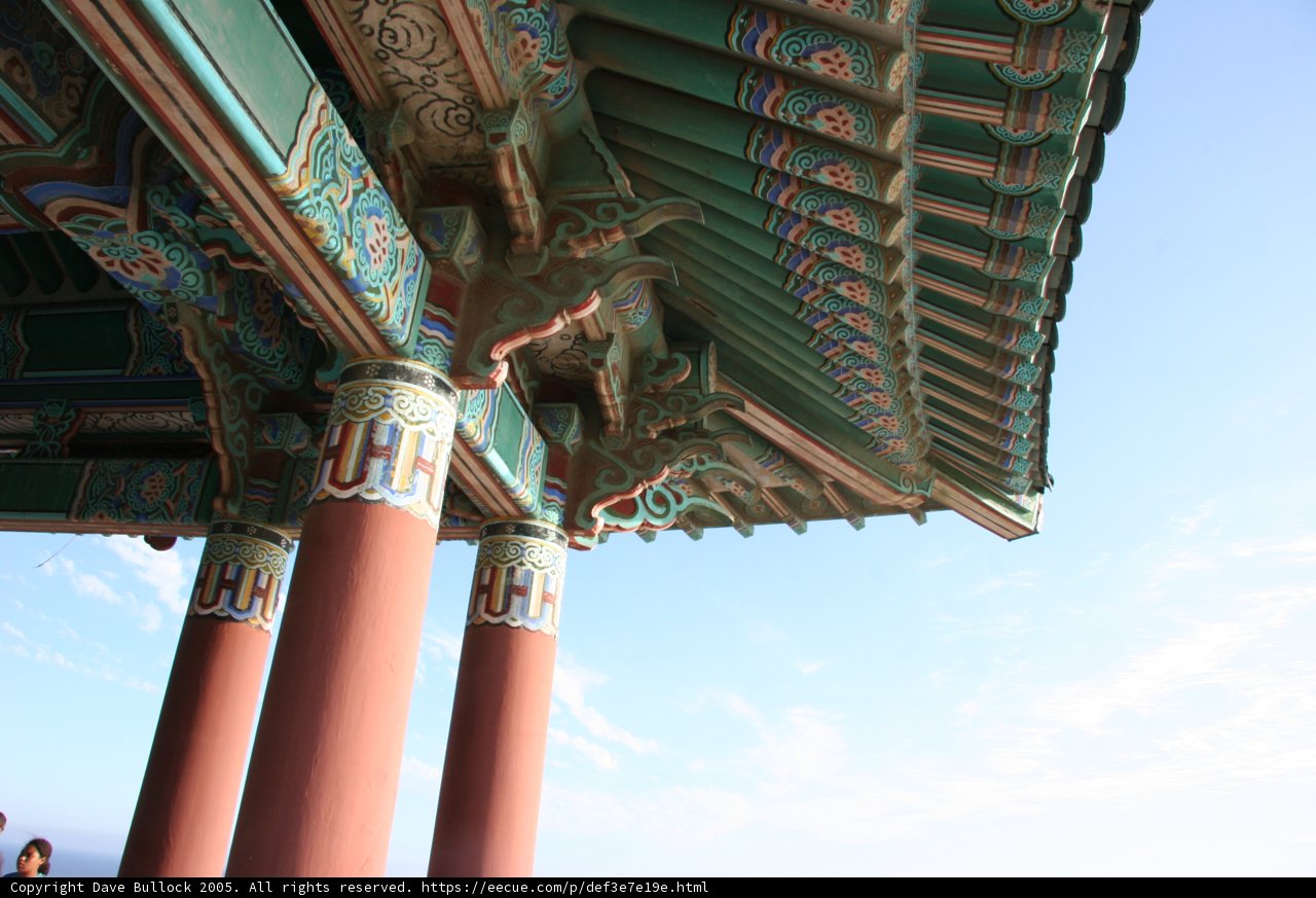 Colorful Pillars of a Religious Building