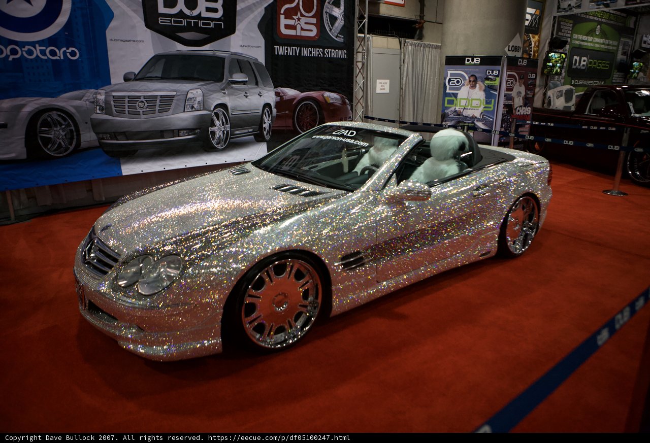 Glittering Silver Mercedes Convertible