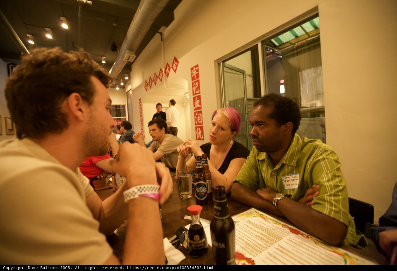 Casual Conversation at Restaurant