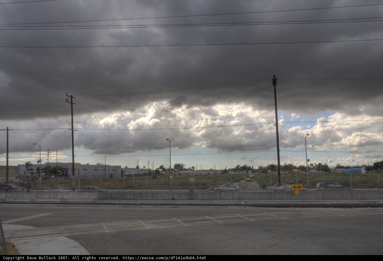 Dark Clouds Loom over Cityscape