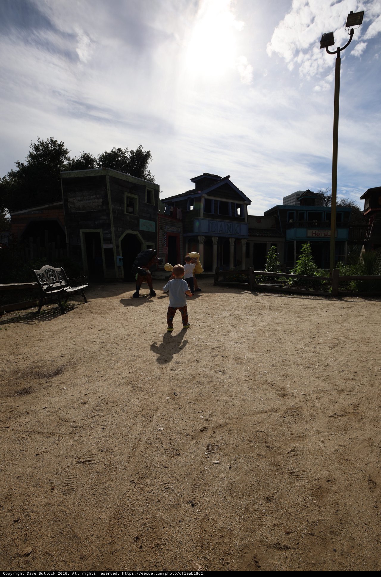 Children Playing in Old West Themed Play Area