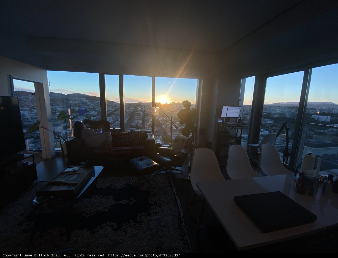 Sunset View from the Penthouse Living Room