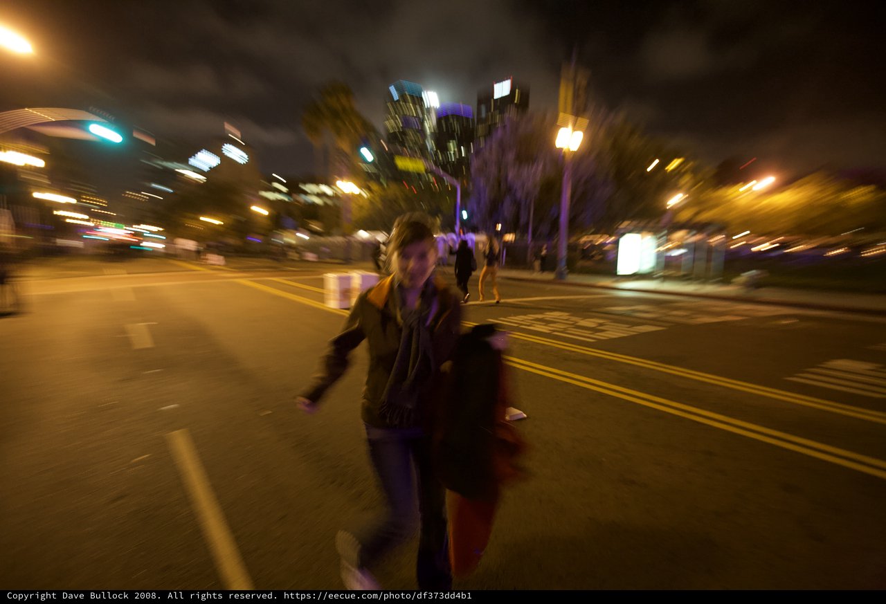Running Through City Streets at Night