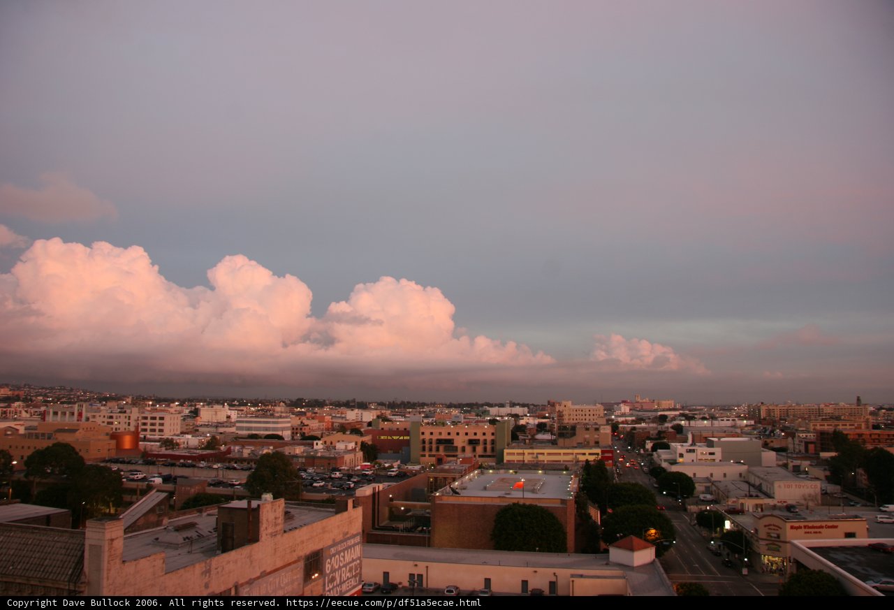 Cityscape at Sunset from Rooftop