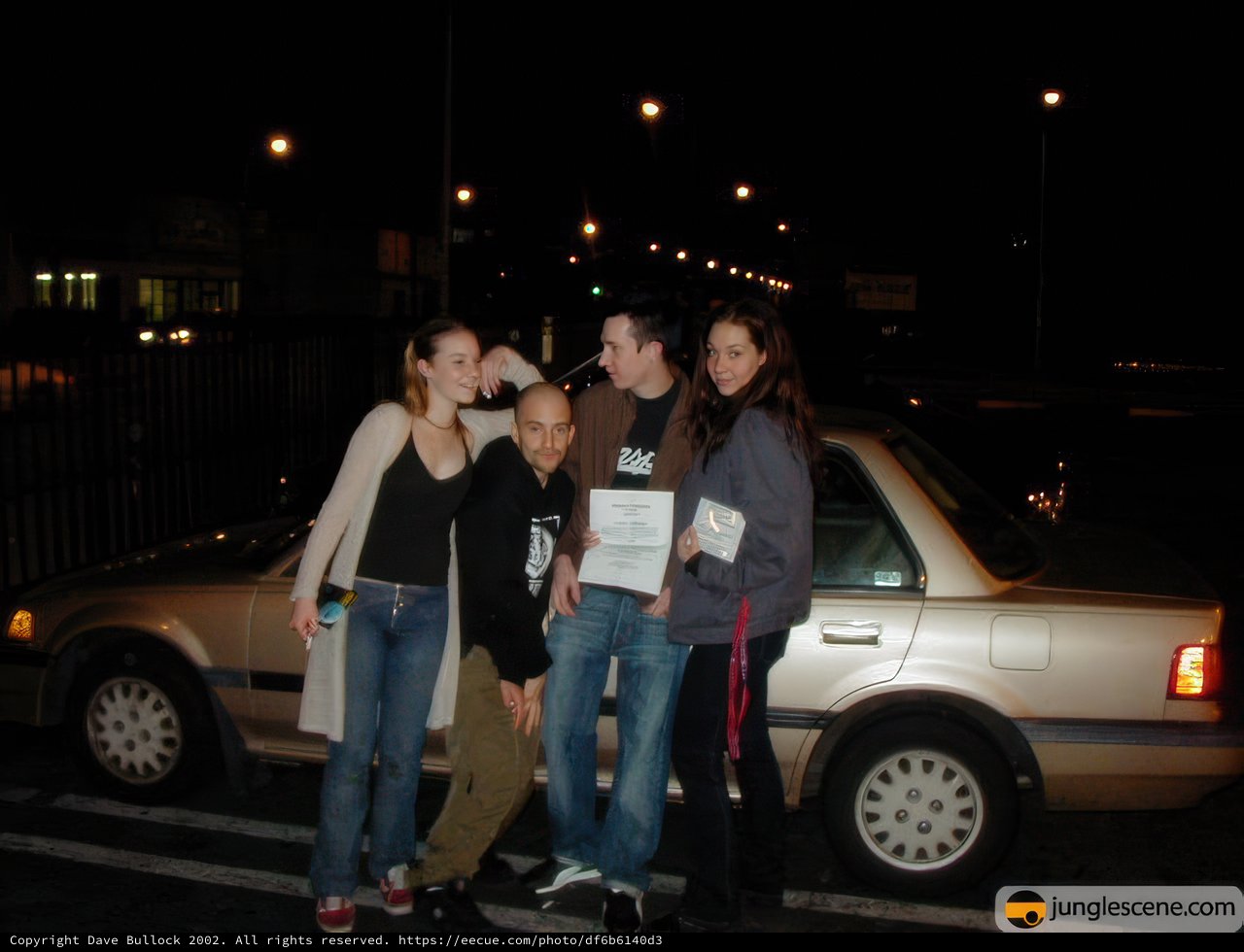 Nighttime Hangout by the Car