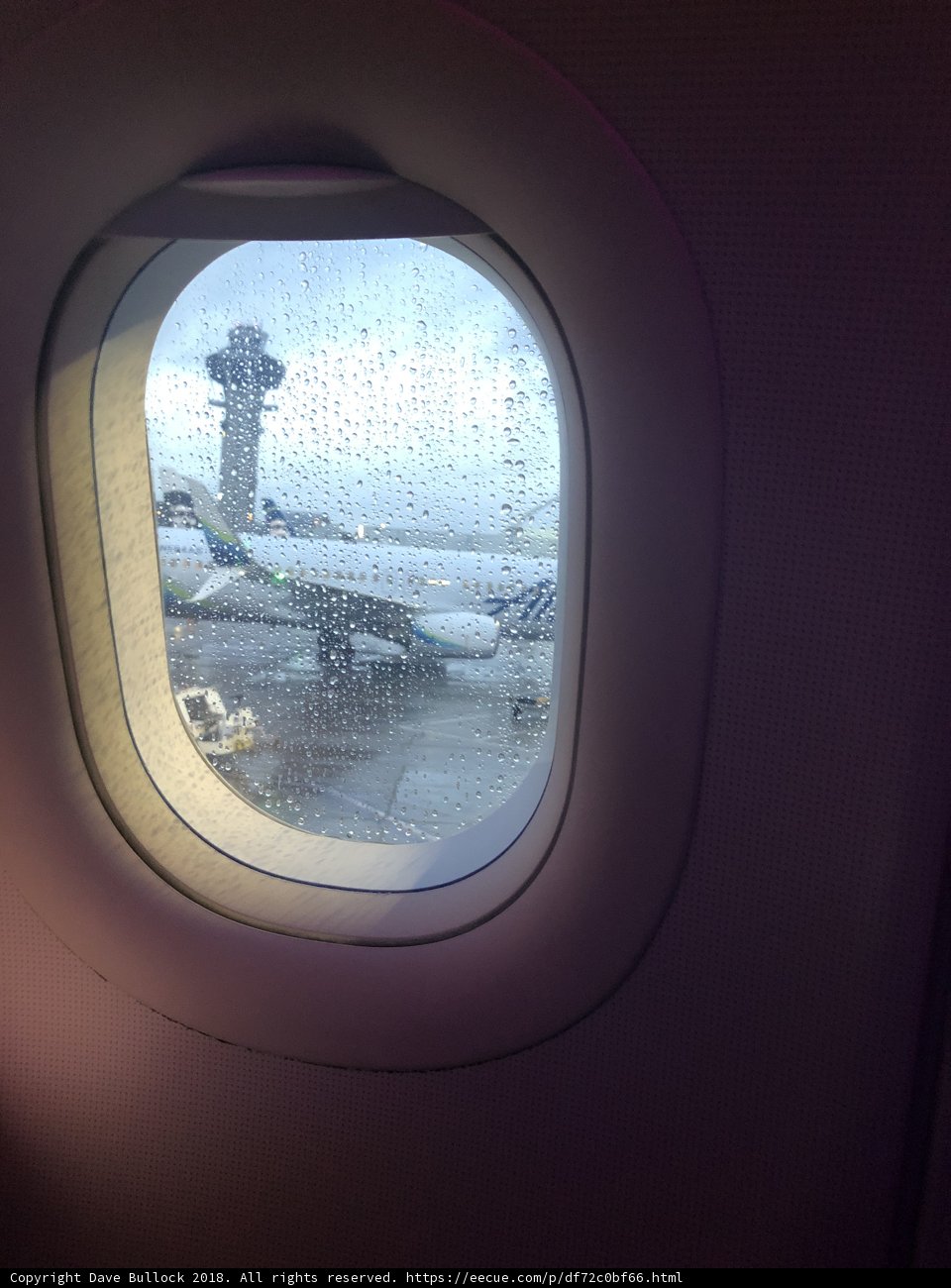 Rainy Window View from an Airplane