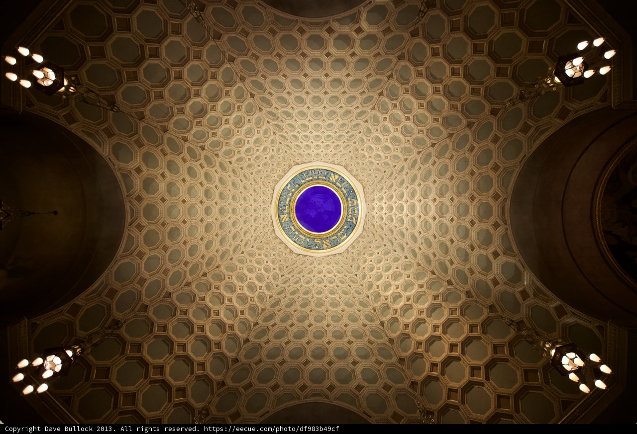 Illuminated Patterns of the Mosque's Ceiling