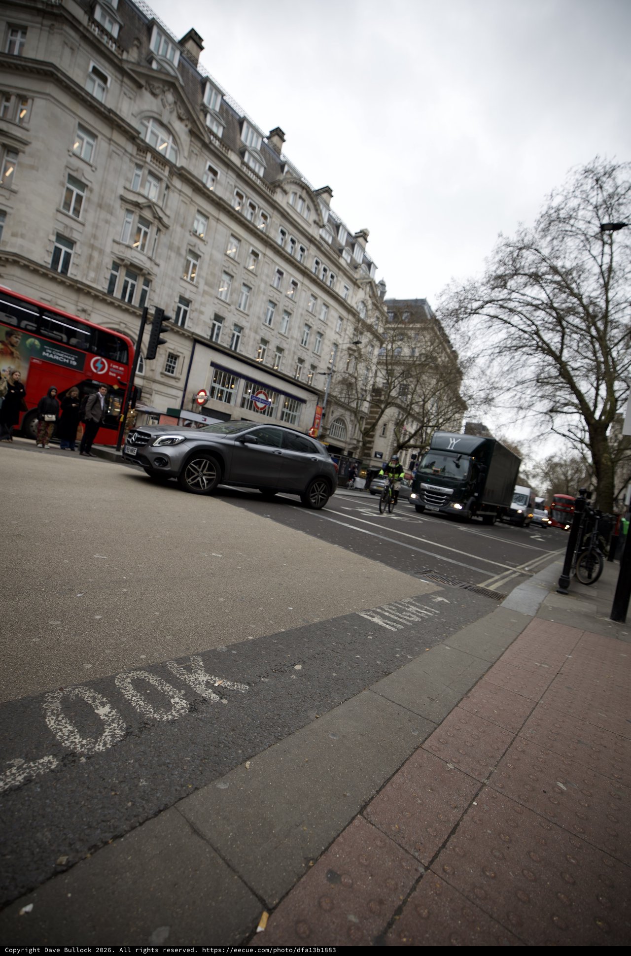 London Street Scene on Overcast Winter Day