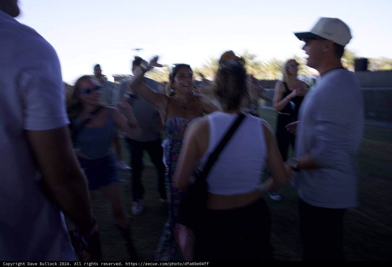 Joyful Blur: Revelers at Coachella 2024